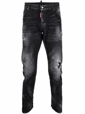 

Faded distressed slim-fit jeans, Dsquared2 Faded distressed slim-fit jeans