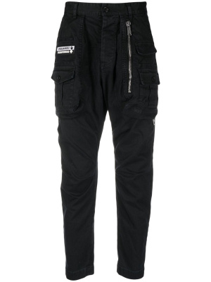 

Logo-patch tapered trousers, Dsquared2 Logo-patch tapered trousers