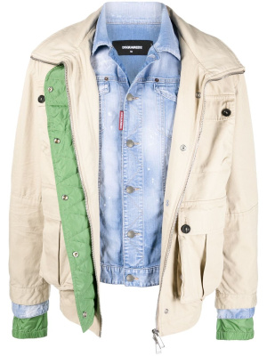 

Logo-print quilted jacket, Dsquared2 Logo-print quilted jacket