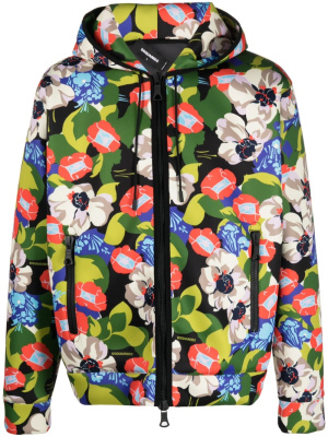 

Floral-print hooded jacket, Dsquared2 Floral-print hooded jacket