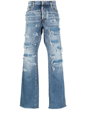 

Distressed straight-leg jeans, Dsquared2 Distressed straight-leg jeans