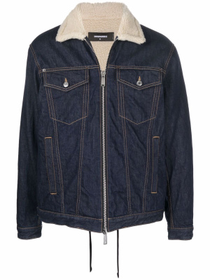 

Faux-shearling lined denim jacket, Dsquared2 Faux-shearling lined denim jacket