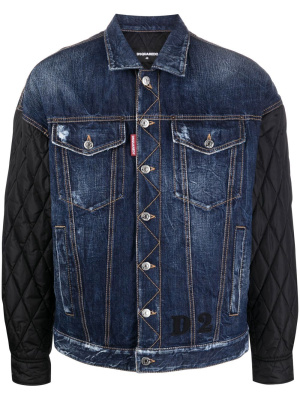 

Contrast-sleeve denim jacket, Dsquared2 Contrast-sleeve denim jacket