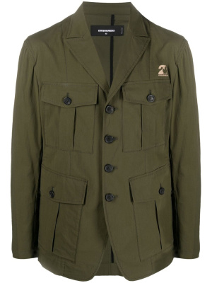 

Cargo-pockets buttoned military jacket, Dsquared2 Cargo-pockets buttoned military jacket