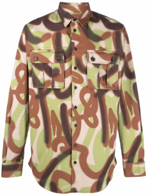 

Abstract-print flap-pocket shirt, Dsquared2 Abstract-print flap-pocket shirt