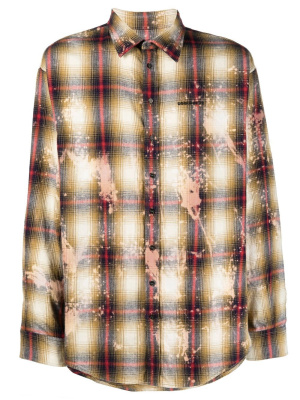 

Paint-splattered checked shirt, Dsquared2 Paint-splattered checked shirt