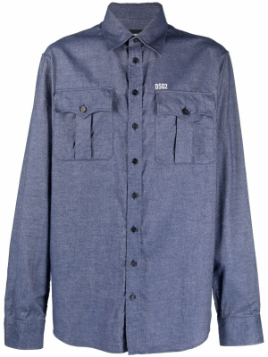 

Logo-print cotton shirt, Dsquared2 Logo-print cotton shirt