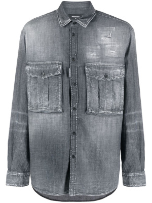 

Distressed denim shirt, Dsquared2 Distressed denim shirt