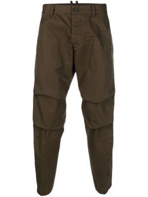 

Maple leaf-motif tapered trousers, Dsquared2 Maple leaf-motif tapered trousers
