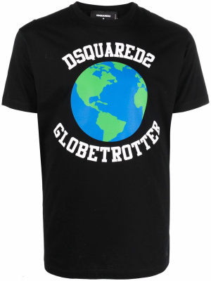 

Globetrotter logo-print T-shirt, Dsquared2 Globetrotter logo-print T-shirt