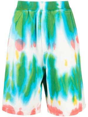

Tie dye-print cotton track shorts, Dsquared2 Tie dye-print cotton track shorts