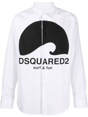 

Logo-print button-up shirt, Dsquared2 Logo-print button-up shirt