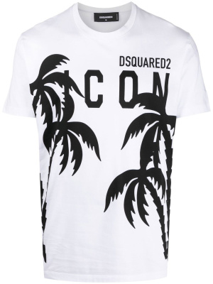 

Palm tree logo-print T-shirt, Dsquared2 Palm tree logo-print T-shirt
