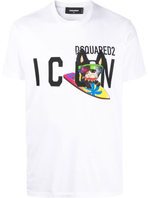 

Icon dog-print T-shirt, Dsquared2 Icon dog-print T-shirt