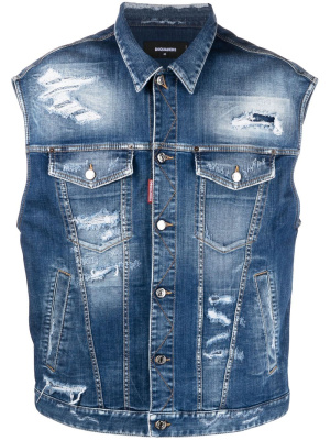 

Ripped denim vest, Dsquared2 Ripped denim vest