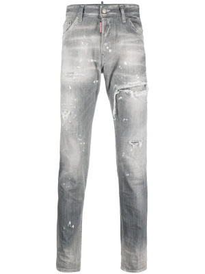 

Distressed ripped slim-cut jeans, Dsquared2 Distressed ripped slim-cut jeans
