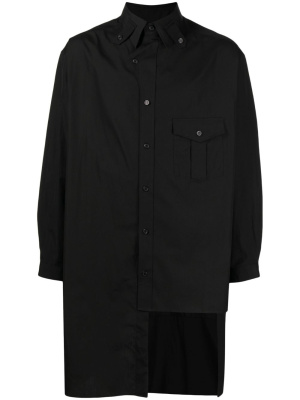 

Asymmetric-hem cotton shirt, Yohji Yamamoto Asymmetric-hem cotton shirt