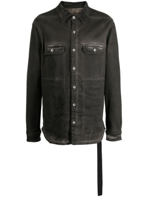 

Garment-dyed shirt jacket, Rick Owens DRKSHDW Garment-dyed shirt jacket