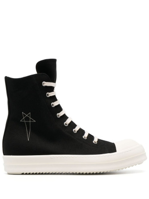 

Stitched-pentagram lace-up high-top sneakers, Rick Owens DRKSHDW Stitched-pentagram lace-up high-top sneakers