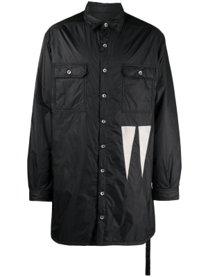 

Embossed-logo padded shirt jacket, Rick Owens DRKSHDW Embossed-logo padded shirt jacket