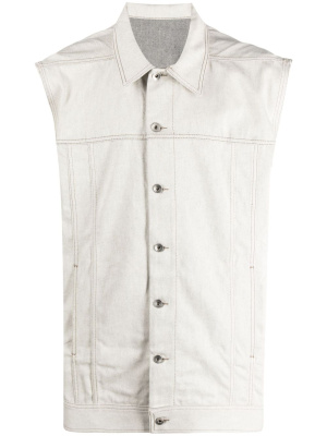 

Sleeveless cotton denim vest, Rick Owens DRKSHDW Sleeveless cotton denim vest