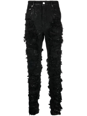 

Distressed slim-fit jeans, Rick Owens DRKSHDW Distressed slim-fit jeans