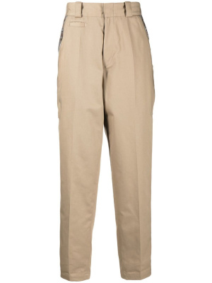 

Zipped plaid-insert chino trousers, Undercover Zipped plaid-insert chino trousers