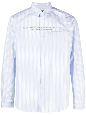 

Slogan-print striped shirt, Undercover Slogan-print striped shirt