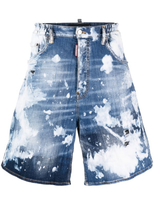 

Paint-splatter denim shorts, Dsquared2 Paint-splatter denim shorts