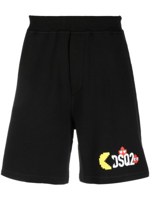 

X Pac-Man logo-print track shorts, Dsquared2 X Pac-Man logo-print track shorts