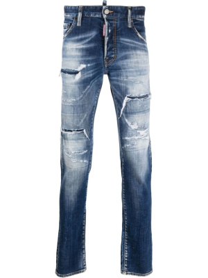 

Distressed-effect logo-patch jeans, Dsquared2 Distressed-effect logo-patch jeans