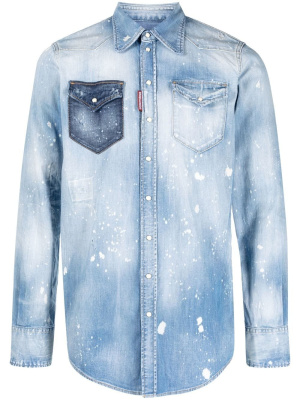 

Bleach-effect denim shirt, Dsquared2 Bleach-effect denim shirt