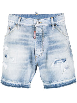 

Acid-wash distressed denim shorts, Dsquared2 Acid-wash distressed denim shorts