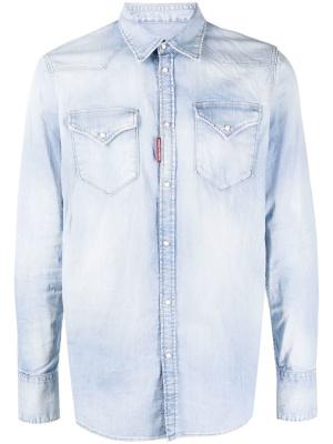 

Logo-tag denim shirt, Dsquared2 Logo-tag denim shirt