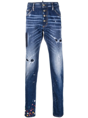 

Ditsy ripped slim-fit jeans, Dsquared2 Ditsy ripped slim-fit jeans