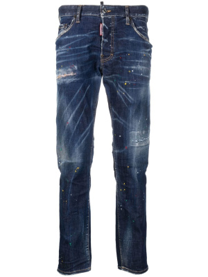 

Paint-splatter slim-cut jeans, Dsquared2 Paint-splatter slim-cut jeans