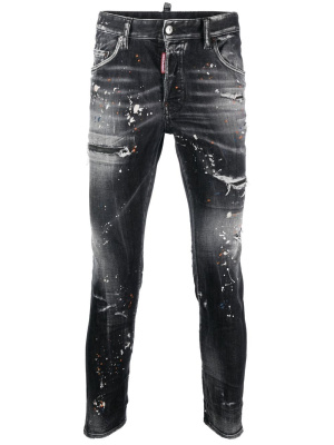

Paint-splatter distressed jeans, Dsquared2 Paint-splatter distressed jeans