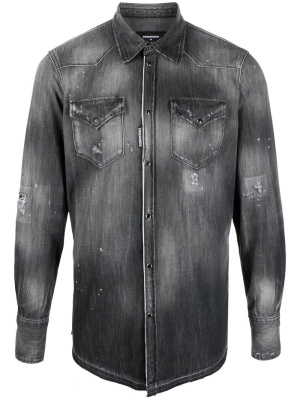 

Bleach-wash long-sleeve shirt, Dsquared2 Bleach-wash long-sleeve shirt