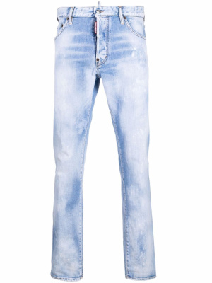 

Distressed bleached-effect slim-cut jeans, Dsquared2 Distressed bleached-effect slim-cut jeans