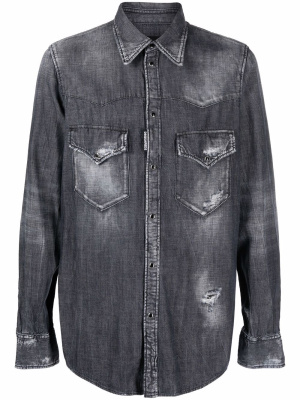 

Dark-wash denim shirt, Dsquared2 Dark-wash denim shirt