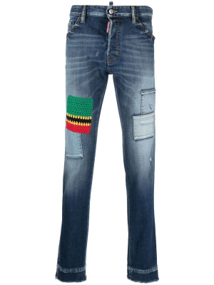 

Patchwork-detail slim-fit jeans, Dsquared2 Patchwork-detail slim-fit jeans