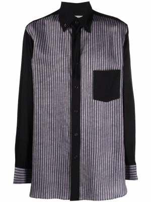 

Pinstripe print panel shirt, Yohji Yamamoto Pinstripe print panel shirt