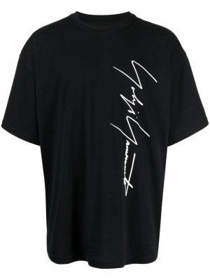 

Logo-print short-sleeve T-shirt, Yohji Yamamoto Logo-print short-sleeve T-shirt