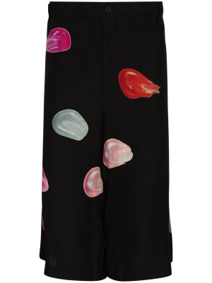 

Tears silk Bermuda shorts, Yohji Yamamoto Tears silk Bermuda shorts