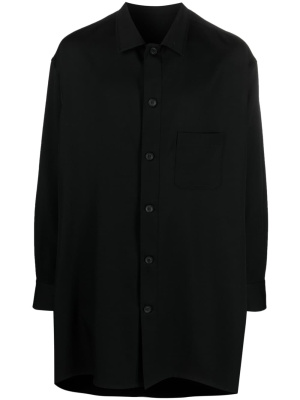 

Long-sleeve wool shirt jacket, Yohji Yamamoto Long-sleeve wool shirt jacket