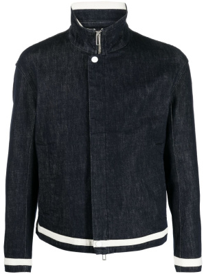 

Logo-embroidered denim shirt jacket, Emporio Armani Logo-embroidered denim shirt jacket