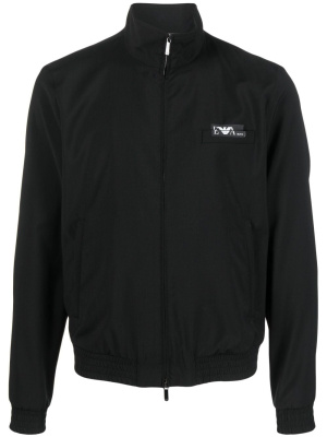 

Embroidered-logo blouson jacket, Emporio Armani Embroidered-logo blouson jacket