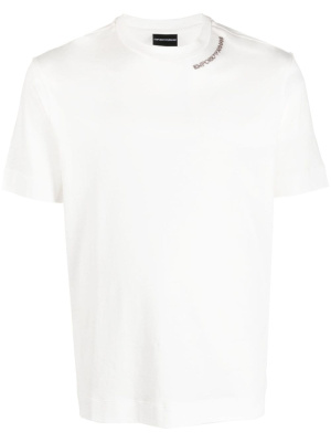 

Embroidered-logo cotton T-shirt, Emporio Armani Embroidered-logo cotton T-shirt