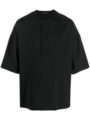 

Collarless virgin-wool shirt, Emporio Armani Collarless virgin-wool shirt