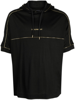 

Logo-print hooded T-shirt, Emporio Armani Logo-print hooded T-shirt